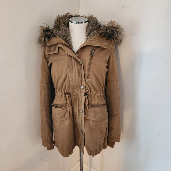 Garage Jackets & Blazers - Garage 3 in 1 Brown Fur‎ Line Hooded Parka Women's Size Small
